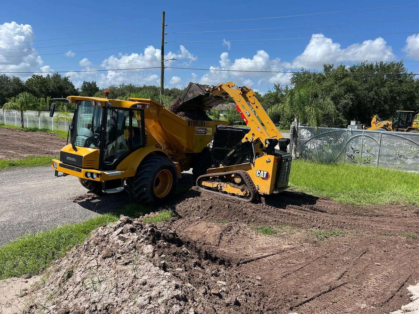 Excavator and skid steers